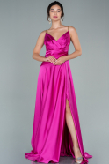 Long Fuchsia Satin Prom Gown ABU2540