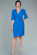 Sax Blue Short Invitation Dress ABK1465