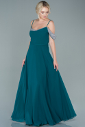 Long Emerald Green Chiffon Prom Gown ABU2548