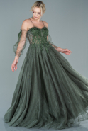 Long Olive Drab Evening Dress ABU2554