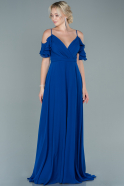 Long Sax Blue Chiffon Prom Gown ABU2557