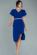 Short Sax Blue Invitation Dress ABK1488