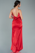 Long Red Satin Prom Gown ABU2564