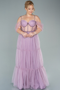 Long Lavender Plus Size Evening Dress ABU2546