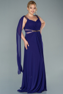 Purple Long Chiffon Plus Size Evening Dress ABU2534