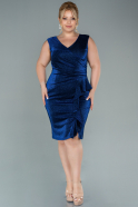 Short Sax Blue Plus Size Evening Dress ABK1497