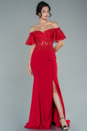 Long Red Dantelle Mermaid Prom Dress ABU2581