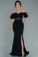 Long Black Dantelle Mermaid Prom Dress ABU2581