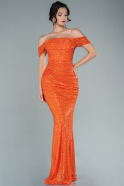 Orange Long Mermaid Evening Dress ABU2346