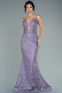 Long Lavender Laced Mermaid Prom Dress ABU2586