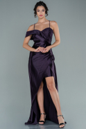 Long Dark Purple Satin Evening Dress ABU2590