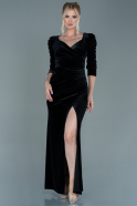 Long Black Velvet Evening Dress ABU2604