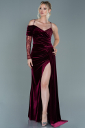 Long Burgundy Velvet Evening Dress ABU2605
