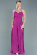 Long Fuchsia Chiffon Invitation Dress ABT081