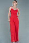 Long Red Chiffon Invitation Dress ABT081