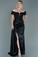 Black Long Satin Evening Dress ABU2330