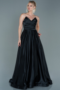 Long Black Satin Evening Dress ABU2600