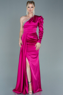 Fuchsia Long Satin Evening Dress ABU2549