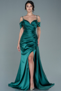 Long Emerald Green Satin Evening Dress ABU2379
