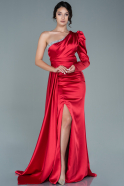 Long Red Satin Evening Dress ABU2621