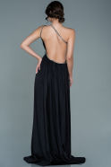 Long Black Satin Evening Dress ABU2622