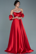 Long Red Satin Evening Dress ABU2614