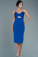 Midi Sax Blue Invitation Dress ABK1506