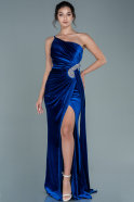 Long Sax Blue Velvet Evening Dress ABU2626