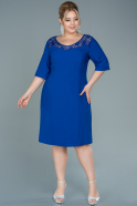 Short Sax Blue Plus Size Evening Dress ABK1139