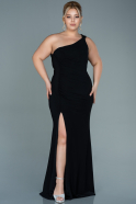 Long Black Plus Size Evening Dress ABU2617
