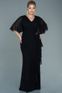 Long Black Plus Size Evening Dress ABU2651