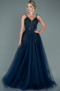 Long Navy Blue Haute Couture ABU2628