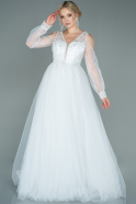 Long White Evening Dress ABU2656