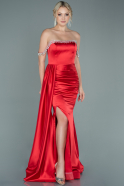 Long Red Satin Evening Dress ABU2618