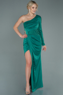 Long Emerald Green Satin Evening Dress ABU2659