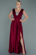 Long Burgundy Satin Evening Dress ABU2662