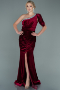 Long Burgundy Velvet Night Dress ABU2654