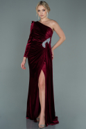 Long Burgundy Velvet Evening Dress ABU2655