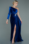 Long Sax Blue Velvet Evening Dress ABU2655