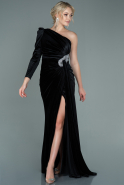 Long Black Velvet Evening Dress ABU2655