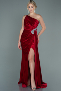 Long Red Velvet Evening Dress ABU2626