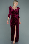 Long Burgundy Velvet Evening Dress ABU2653