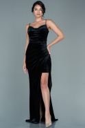 Long Black Velvet Evening Dress ABU2667