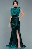 Long Emerald Green Velvet Evening Dress ABU2668