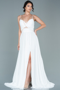 Long White Chiffon Prom Gown ABU2669