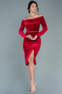Midi Red Velvet Invitation Dress ABK1515