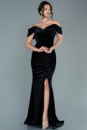 Long Black Velvet Evening Dress ABU2672