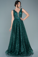 Long Emerald Green Plus Size Evening Dress ABU2678
