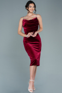 Midi Burgundy Velvet Invitation Dress ABK1522