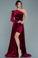 Long Burgundy Velvet Evening Dress ABU2673
